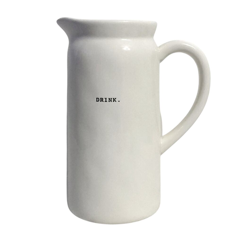 Rae Dunn Artisan Collection By Magenta Typewriter Font DRINK Pitcher
